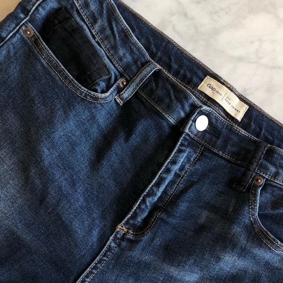 BOGO50%GAP True Skinny Distressed Hem Velvet Detai - Picture 5 of 8